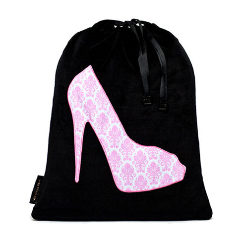 She-She Shoe Bag - Navy/Damask