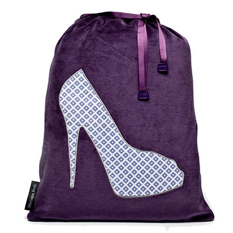 She-She Shoe Bag - Purple/Diamond Print