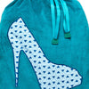 She-She Shoe Bag - Teal/Triangle Print