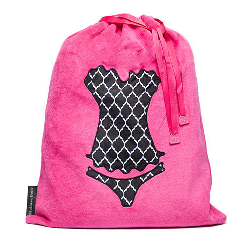 Ooh La La Lingerie Bag - Hot Pink/Trellis