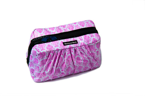 Pretty Pleats Cosmetic Case - Damask/Navy