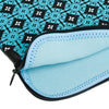 Pretty Printed Laptop Sleeves - Floral Teal and Black